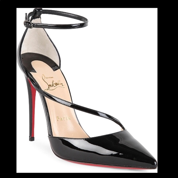 Christian Louboutin Shoes - NWT Christian Louboutin Fliketta 85 Black Patent Cross Ankle Strap Pump. Sz39